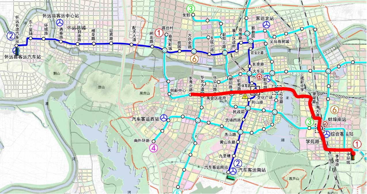 《蚌埠市城市轨道交通近期建设规划(2018-2023年)》方案公示